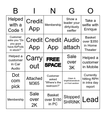 BEST BUY BINGO Card
