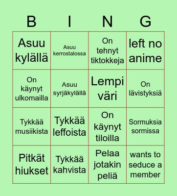 No Anime Bingo Card