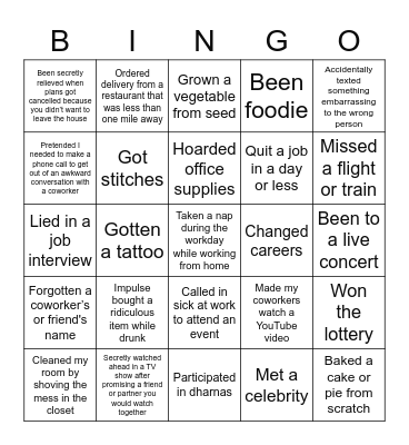 OUR BINGO Card