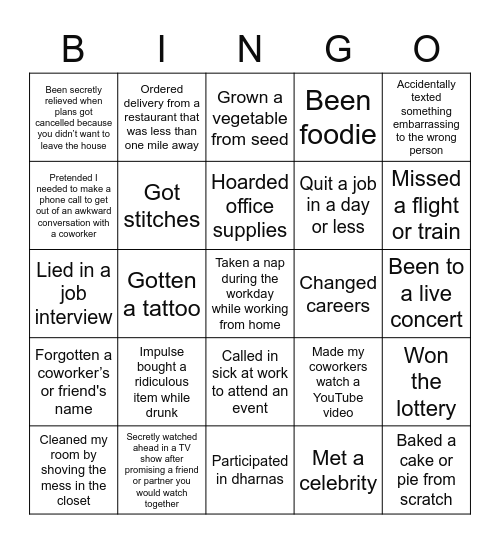 OUR BINGO Card