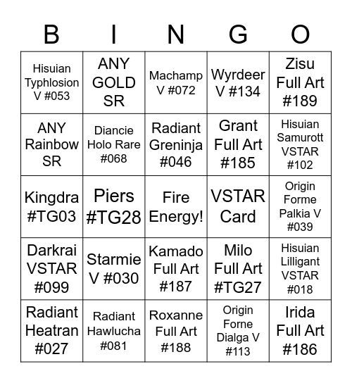 ASTRAL RADIANCE BINGO Card