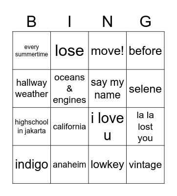 @Yunjirn Bingo Card