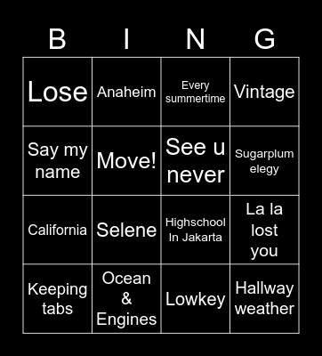 Straykidsam Bingo Card