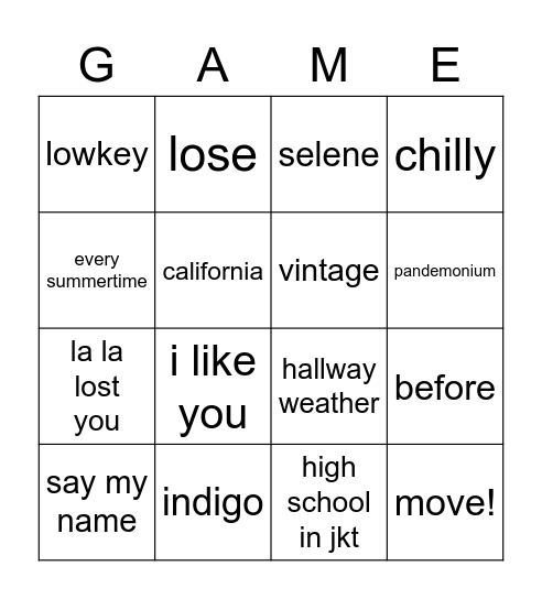 BINGO — HYElNH Bingo Card