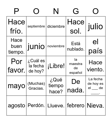 Capítulo preliminar - Sec. 7, 9, 10 Bingo Card