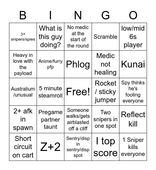 TF2 UNCLETOPIA BINGO Card