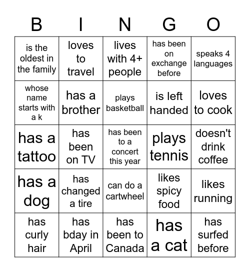ESN BINGO - Find someone who.... Bingo Card