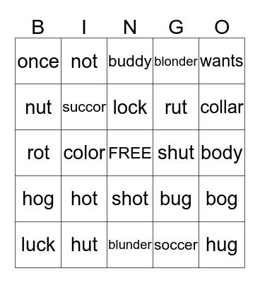 BINGO: a - ə Practice Bingo Card