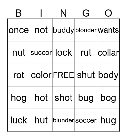 BINGO: a - ə Practice Bingo Card