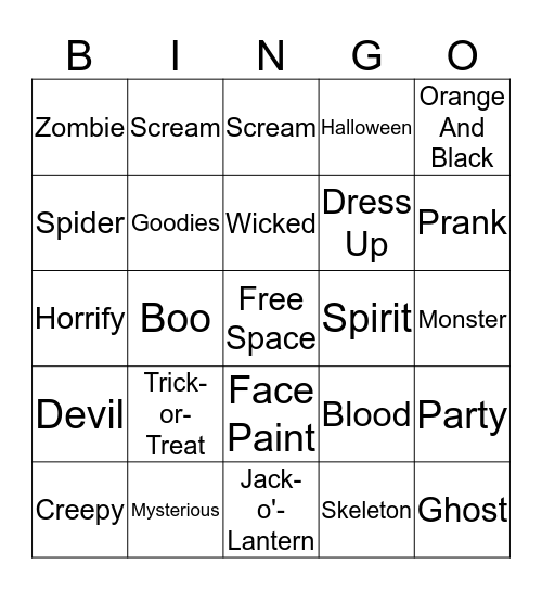 HALLOWEEN BINGO Card