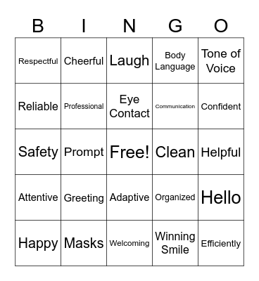 First Impressions Bingo Card