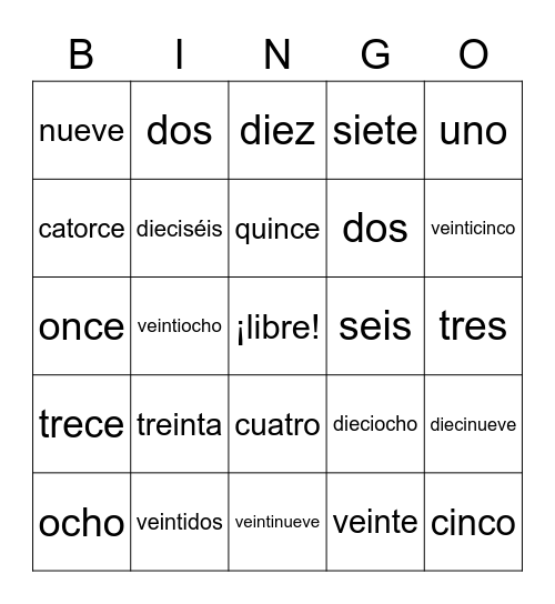 BINGO Card