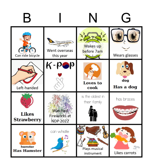 BINGO! Find someone who…. Bingo Card