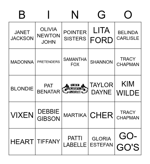 80's LADIES Bingo Card