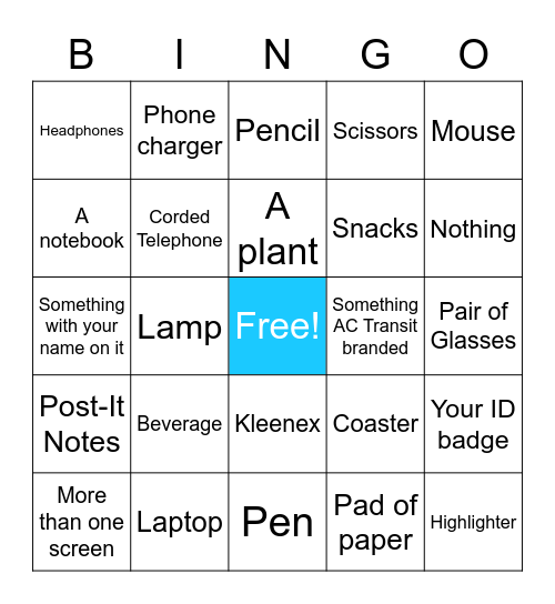 Office Space Bingo Card