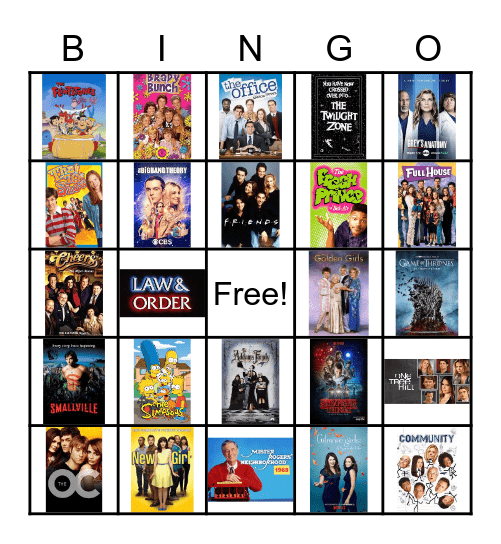 TV Show Theme Songs Bingo Card