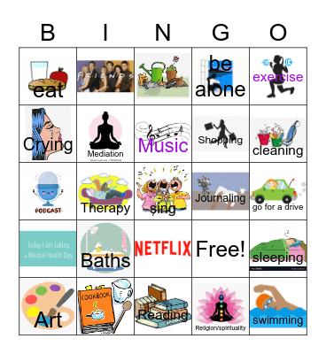 Self Care Bingo Card