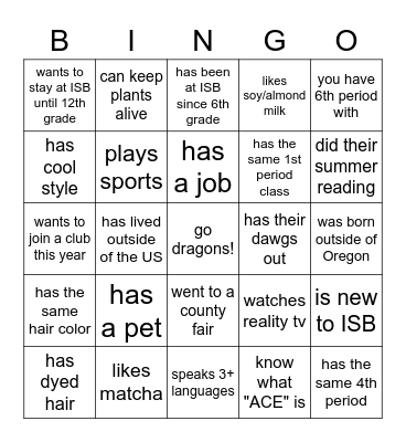 ISBingo Card