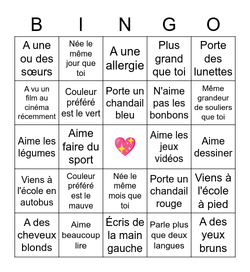 Bingo Brise-Glace Bingo Card