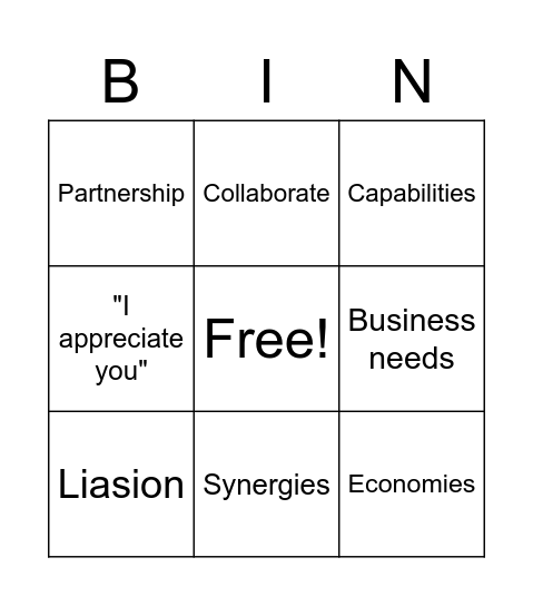 Buzzwords Bingo Card