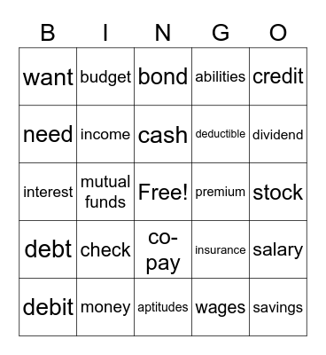 Junior Achievement Bingo Card
