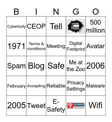 E-Safety Bingo Card