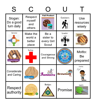 Girl Scout Bingo - Info Meeting Bingo Card