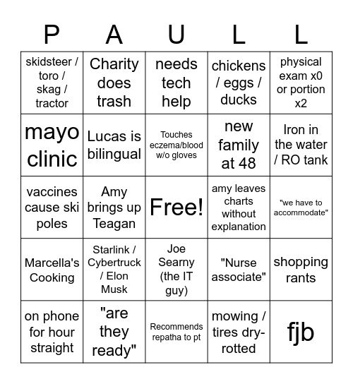 DP BINGO Card