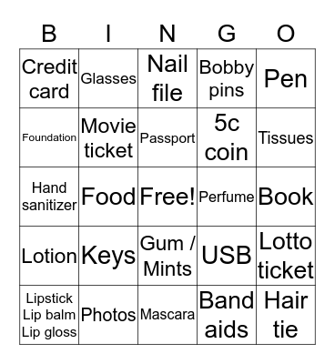 Purse Bingo! Bingo Card
