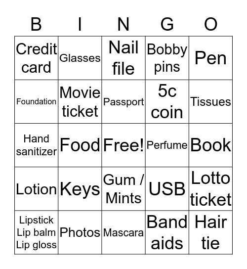 Purse Bingo! Bingo Card