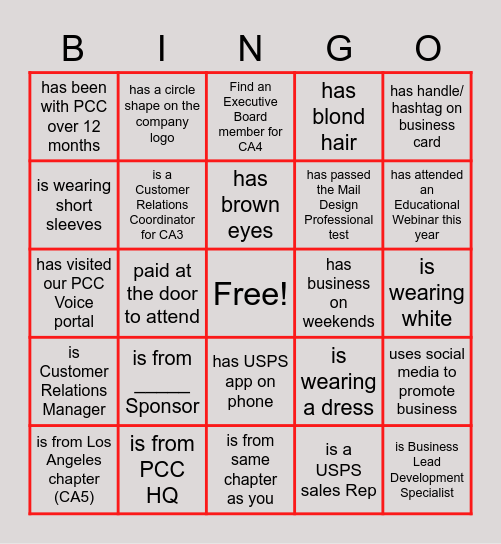 Find Someone Who... Bingo Card