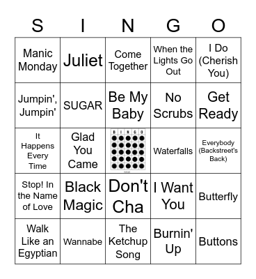 Boy Bands and Girl Groups Bingo Card