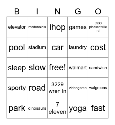 Building Value Bingo Card