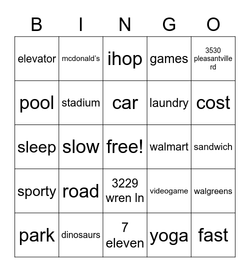 Building Value Bingo Card