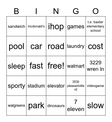 Building Value Bingo Card