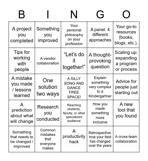 Topic Bingo Card