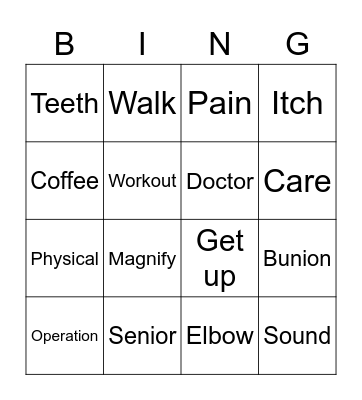 test Bingo Card