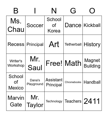 Stallion Bingo Card