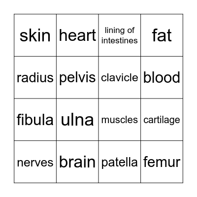 tissues bingo Card