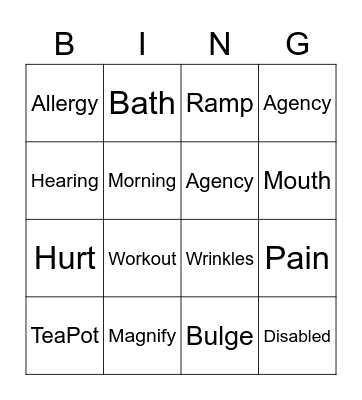 Mary Bingo Card
