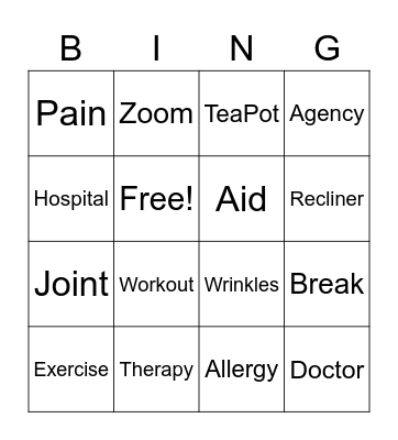 Mary Bingo Card