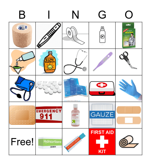 First Aid BINGO Card