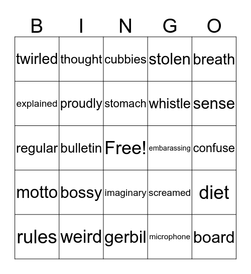 Snack Attack Mystery Bingo Card