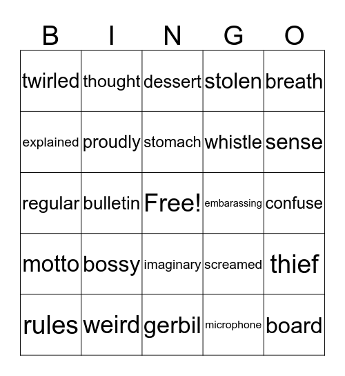 Snack Attack Mystery Bingo Card
