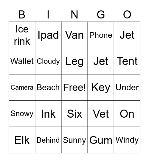 C5 Lesson 21 Bingo Card