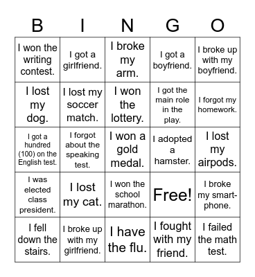 Lesson 6: Stories for All Time Bingo Card