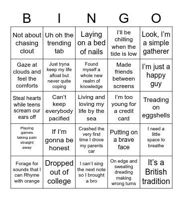 Life by the sea Bingo Card