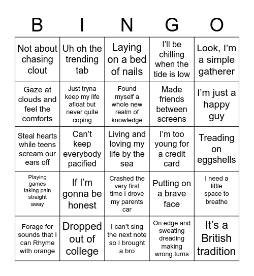 Life by the sea Bingo Card