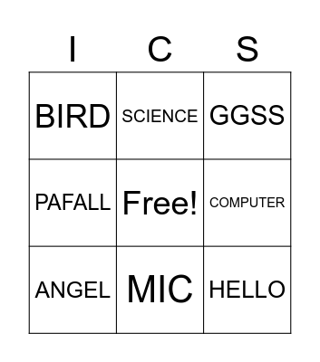 ICS-P Bingo Card