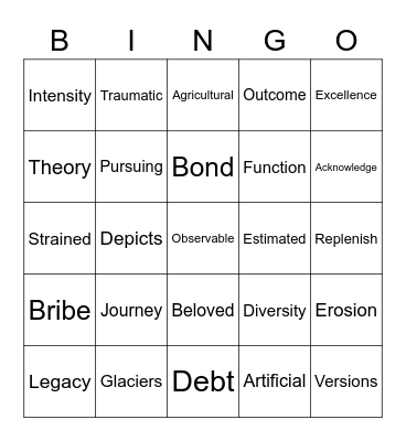 News Articles. Bingo Card